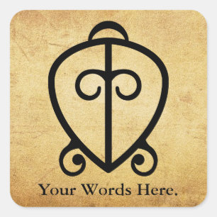 Odo Nnyew Fie Kwan   Macht liefdessymbool Vierkante Sticker