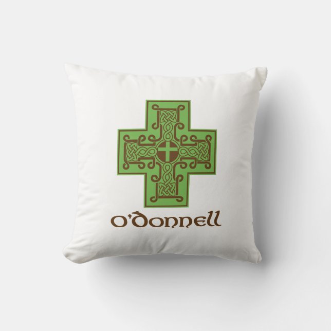 O'Donnell Logo Green en Brown Kussen (Voorkant)