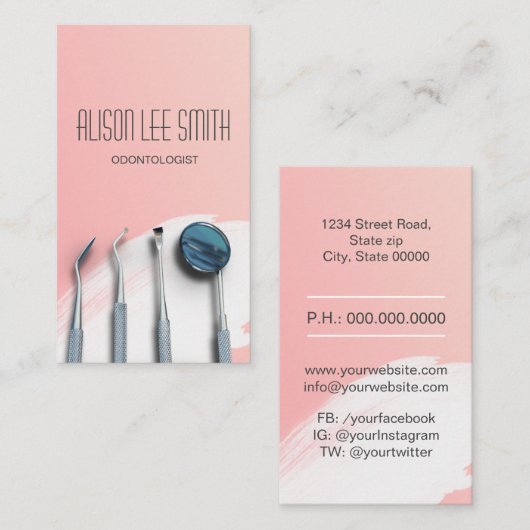 Odontoloog tandtandheelkundig Visitekaartje (Voorkant / Achterkant)