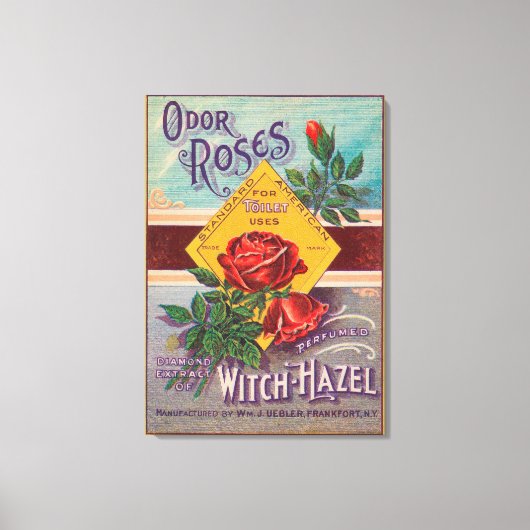 Odor Rozen Witch-Hazel LabelFrankfort, NY Canvas Afdruk (Voorkant)
