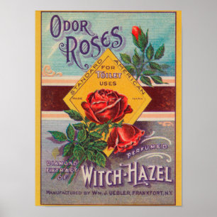 Odor Rozen Witch-Hazel LabelFrankfort, NY Poster