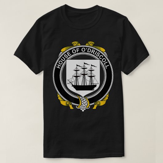 O'Driscoll Coat of Arms Family Crest T-shirt (Design voorkant)
