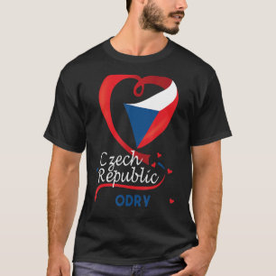 Odry Tsjechië Heart Flag Lion Coat of Arm Em T-shirt