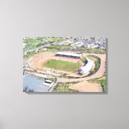 Odsal Stadium, Bradford Aerial Artwork Canvas Afdruk (Voorkant)