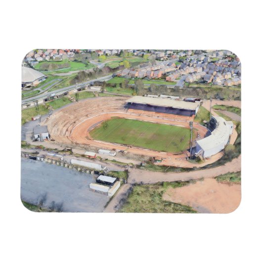 Odsal Stadium, Bradford Aerial Artwork Magneet (Horizontaal)