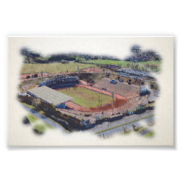 Odsal Stadium, Bradford Aerial Artwork Postcard Foto Afdruk
