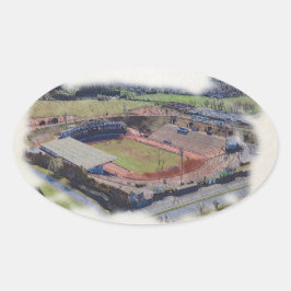Odsal Stadium, Bradford Aerial Artwork Postcard Ovale Sticker