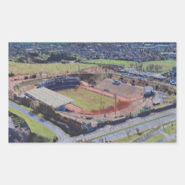 Odsal Stadium, Bradford Aerial Artwork Postcard Rechthoekige Sticker