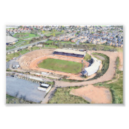 Odsal Stadium, Bradford Lucht Kunst Foto Afdruk