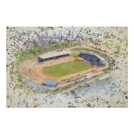 Odsal Stadium, Bradford Lucht Kunst Perfect Poster