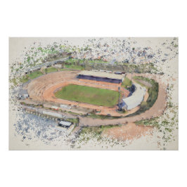Odsal Stadium, Bradford Lucht Kunst Perfect Poster
