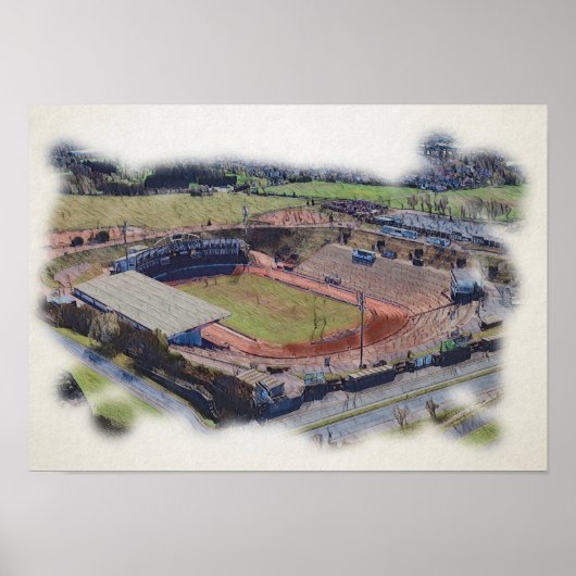 Odsal Stadium, Bradford Lucht Kunst Poster (Voorkant)