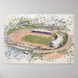 Odsal Stadium, Bradford Lucht Kunst Poster