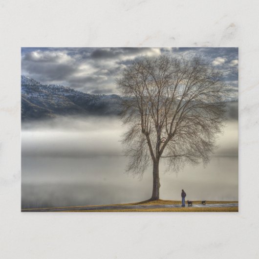 Odusoos Walking the dog Briefkaart (Voorkant)