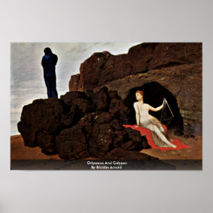 Odysseus en Calypso door Böcklin Arnold Poster
