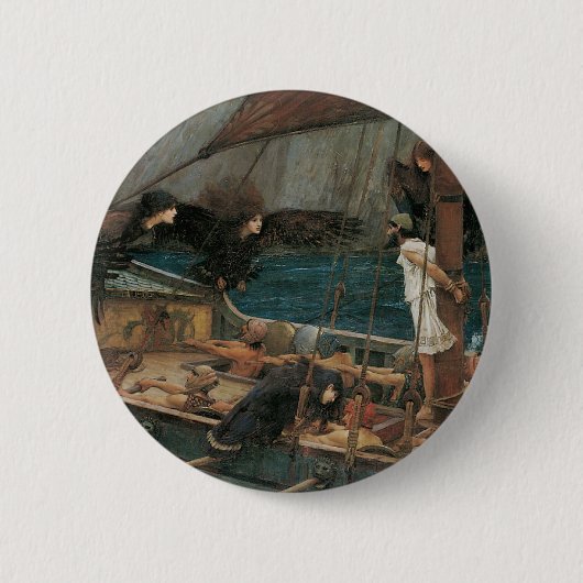 Odysseus en de Sirenen door John William Waterhous Ronde Button 5,7 Cm (Voorkant)