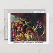 Odysseus in de grot van Polyphemus door Jacob Jord Briefkaart (Voorkant / Achterkant)