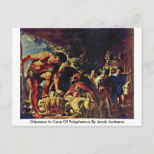 Odysseus in de grot van Polyphemus door Jacob Jord Briefkaart