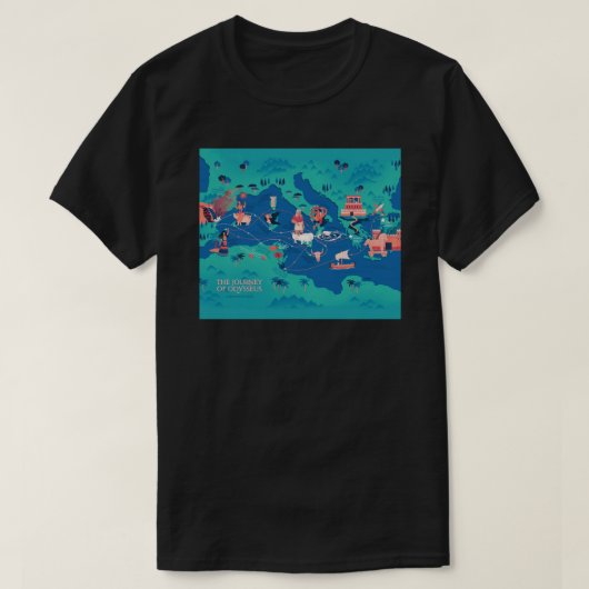 Odyssey Map - The Journey of Odysseus Throw Blanke T-shirt (Design voorkant)