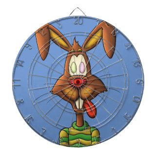 oeboze esester bunny grappige cartoon tekening dartbord