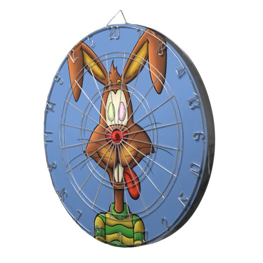 oeboze esester bunny grappige cartoon tekening dartbord (Voorkant Rechts)