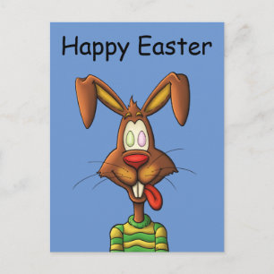 oeboze esester bunny grappige cartoon tekening feestdagenkaart