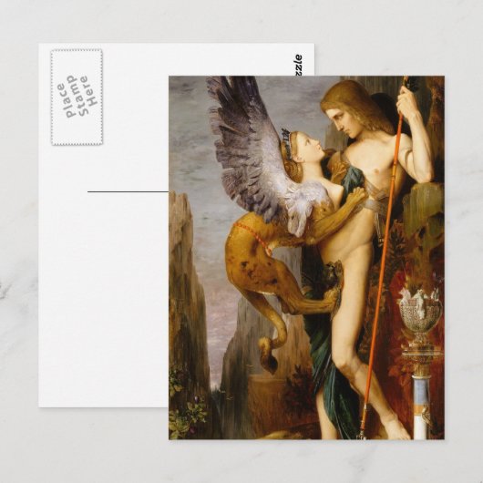 Oedipus en de sfinx briefkaart (Voorkant / Achterkant)