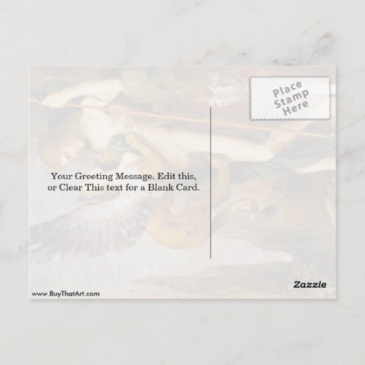 Oedipus en de sfinx van Gustave Moreau Briefkaart (Achterkant)