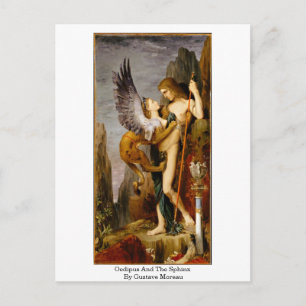 Oedipus en de sfinx van Gustave Moreau Briefkaart
