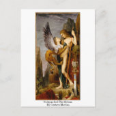 Oedipus en de sfinx van Gustave Moreau Briefkaart (Voorkant)