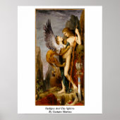 Oedipus en de sfinx van Gustave Moreau Poster (Voorkant)