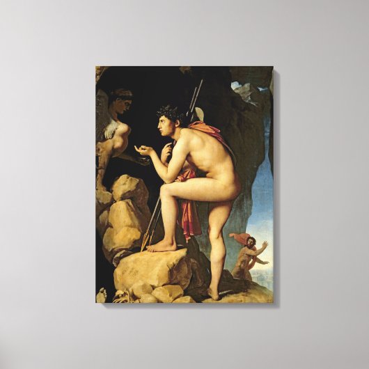 Oedipus en de Sphinx, 1808 Canvas Afdruk (Voorkant)