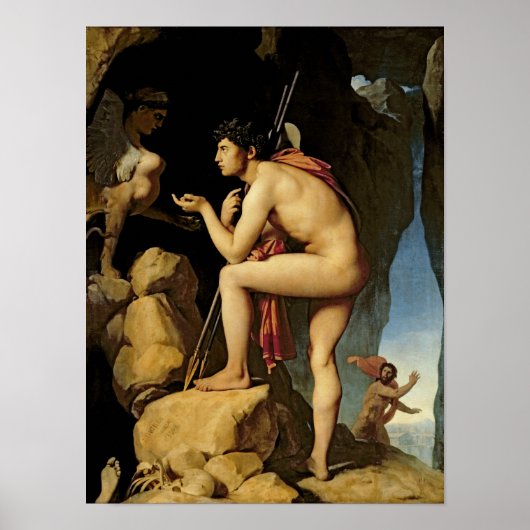 Oedipus en de Sphinx, 1808 Poster (Voorkant)