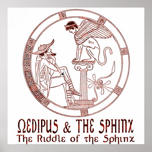 Oedipus en de Sphinx Poster (Voorkant)