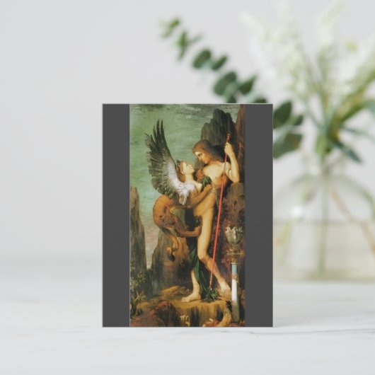 Oedipus en de Sphinx van Gustave Moreau Briefkaart (Staand voorkant)