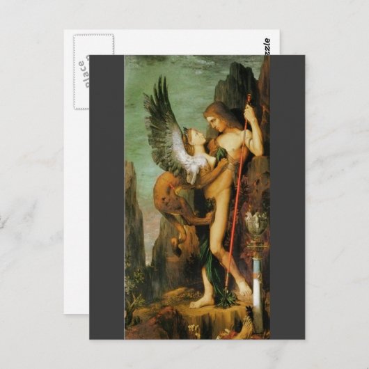 Oedipus en de Sphinx van Gustave Moreau Briefkaart (Voorkant / Achterkant)