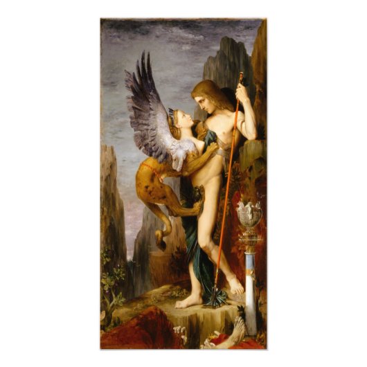 Oedipus en de Sphinx van Gustave Moreau Foto Afdruk (Voorkant)