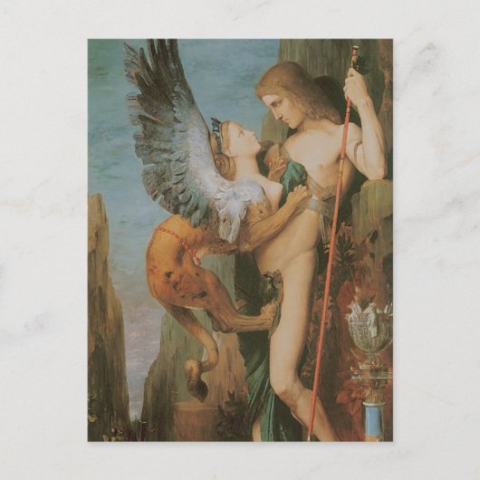 Oedipus en Sphinx Briefkaart (Voorkant)