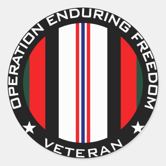 OEF Veteran Ronde Sticker (Voorkant)