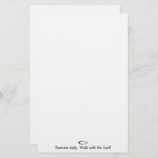 Oefen dagelijks uit. Loop met het Briefpapier van (Voorkant / Achterkant)