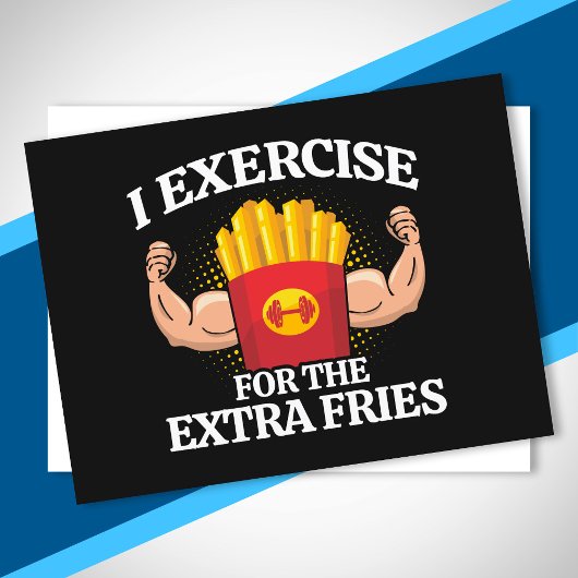 Oefen Extra Frites - Grappige Workout Fitness Meme Briefkaart