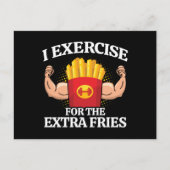 Oefen Extra Frites - Grappige Workout Fitness Meme Briefkaart (Voorkant)