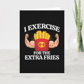 Oefen Extra Frites - Grappige Workout Fitness Meme Kaart (Voorkant)