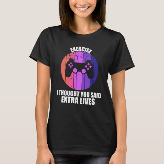 Oefen Extra Levens Game Controller Retro Gamer T-shirt (Voorkant)