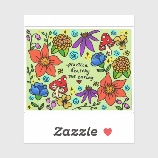 Oefen gezond, niet zorgzaam sticker (Vel)