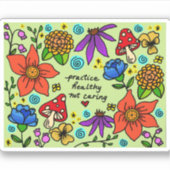 Oefen gezond, niet zorgzaam sticker (Voorkant)