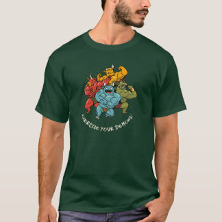 Oefen Je Demonen Fit Bodybuilding Gym vriend T-shirt