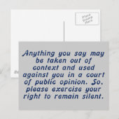 Oefen je oordeel uit en houd je mond briefkaart (Voorkant / Achterkant)