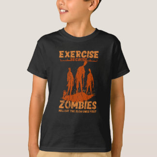 Oefen omdat zombies de langzame zullen opeten t-shirt