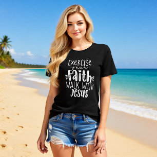 Oefen Uw Geloof Wandel Met Jezus Christelijk Tri-Blend Shirt